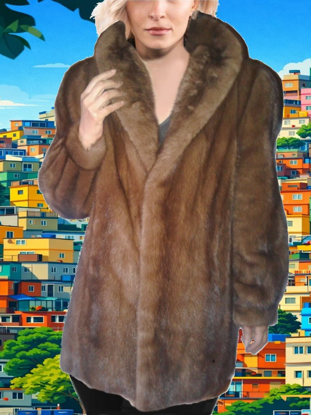 Pappas Genuine Mink Fur Coat